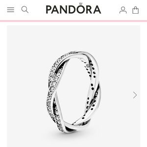 Pandora Sparkling Twisted Lines Ring